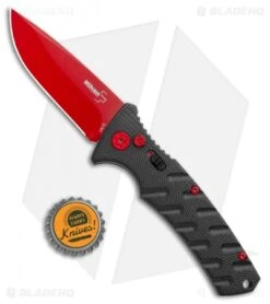 Boker Black Widow Strike Drop Point Automatic Knife Black (3.25" Red D2) -Blade HQ Shop Boker Black Widow Strike Drop DP Black Red 01BO434NSOI BHQ 97030 jr bottlecap