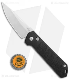 Boker Burnley Kihon Drop Point Automatic Knife (3.25" Stonewash) -Blade HQ Shop Boker Burnley Kihon DP Auto SW BHQ 101389 jr bottlecap
