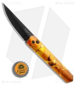 Boker Burnley Kwaiken Automatic Knife Frank Frazetta Series LE Gold (3.5" Black) -Blade HQ Shop Boker Burnley Kwaiken Automatic Knife Gold Frazetta BHQ 95714 ns bottlecap