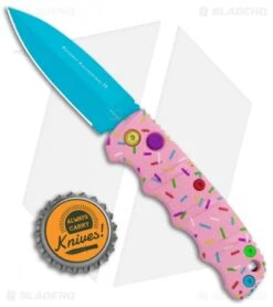 Boker Mini Dessert Warrior Kalashnikov Dagger Automatic Knife (2.5" Blue) Donut -Blade HQ Shop Boker Desert Warrior Mini Kalashnikov Dagger Auto Blue Donut BHQ 113886 jr bottlecap