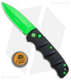 Boker Green Mamba Kalashnikov Dagger Automatic Knife (3.25" Electric Green D2) -Blade HQ Shop Boker Kalashnikov Black Widow Green jr bottlecap