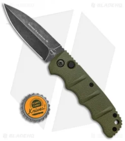 Boker Kalashnikov Dagger Automatic Knife OD Green (3.25" Smokewash D2) -Blade HQ Shop Boker Kalashnikov Dagger Auto OD Green Smokewash BHQ 117068 jr bottlecap