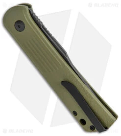Boker Lundquist Alluvial Automatic Knife OD Green (3" Black SW) 6 Boker Lundquist Alluvial Automatic Knife OD Green (3" Black SW) -Blade HQ Shop Boker Lundquist Alluvial Auto OD Green Aluminum Black SW BHQ 125069 jr side