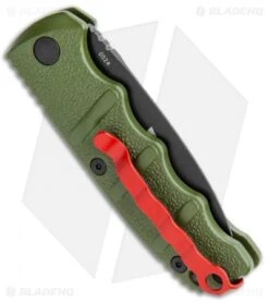 Boker Mini Warhawk Kalashnikov Dagger Automatic Knife Green (2.5" Black D2) -Blade HQ Shop Boker Mini Warhawk Kalashnikov Auto Dagger Green Black BHQ 113923 jr side