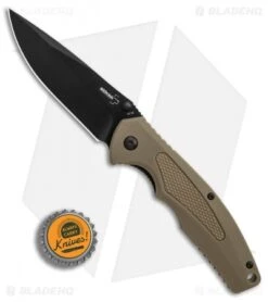 Boker Plus Gemini NGA Spring Assisted Knife Coyote (3.5" Black) 01BO501 -Blade HQ Shop Boker Plus Gemini NGA Coyote black BHQ 80766 er bottlecap