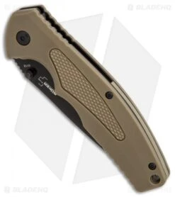 Boker Plus Gemini NGA Spring Assisted Knife Coyote (3.5" Black) 01BO501 -Blade HQ Shop Boker Plus Gemini NGA Coyote black BHQ 80766 er spine