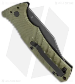 Boker Plus Strike Bowie Automatic Knife OD Green (3.25" Black SW) 6 Boker Plus Strike Bowie Automatic Knife OD Green (3.25" Black SW) -Blade HQ Shop Boker Plus Strike Bowie Auto OD Green Black Wash BHQ 125301 jr side