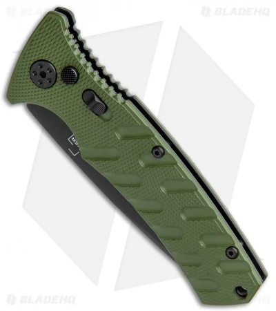 Boker Plus Strike Drop Point Automatic Knife OD Green (3.25" Black D2) 2 Boker Plus Strike Drop Point Automatic Knife OD Green (3.25" Black D2) - Image 2