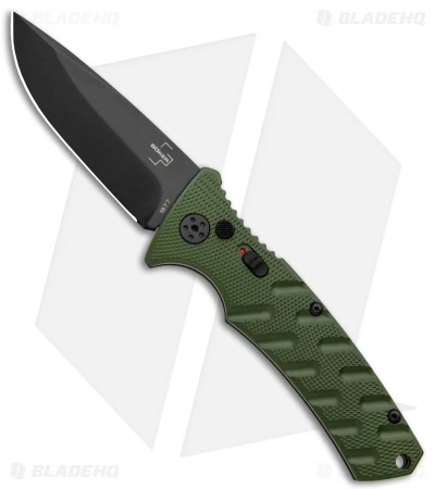 Boker Plus Strike Drop Point Automatic Knife OD Green (3.25" Black D2) 1 Boker Plus Strike Drop Point Automatic Knife OD Green (3.25" Black D2)