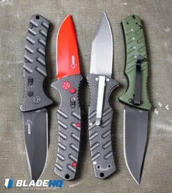 Boker Black Widow Strike Drop Point Automatic Knife Black (3.25" Red D2) -Blade HQ Shop Boker Plus Strike Drop Point Automatic Knife OD Green Black D2 BHQ 97033 kp canvas bag web
