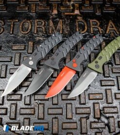 Boker Black Widow Strike Drop Point Automatic Knife Black (3.25" Red D2) -Blade HQ Shop Boker Plus Strike Drop Point Automatic Knife OD Green Black D2 BHQ 97033 kp storm drain web
