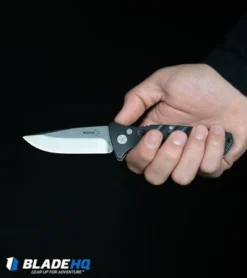 Boker Plus Strike Drop Point Automatic Knife (3.25" Stonewash) -Blade HQ Shop Boker Plus Strike Drop Point Automatic Knife Stonewash 01BO400N BHQ 32040 kp in hand web 3