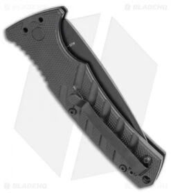 Boker Plus Strike Tanto Automatic Knife (3.25" Black Serr D2) -Blade HQ Shop Boker Plus Strike Tanto Automatic Knife 3.25 Black Serr 01BO401N LS Side
