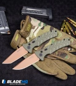 Boker Strike Desert Warrior Automatic Knife OD Green (3.25" D2 Copper) -Blade HQ Shop Boker Strike Drop Point Desert Warrior Automatic Knife OD Green Copper BHQ 70998 kp tactical webv