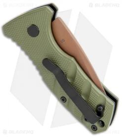 Boker Stubby Strike Desert Warrior CA Legal Auto Knife OD Green (1.9" Copper) -Blade HQ Shop Boker Stubby Strike CA Legal Auto OD Green Copper 01BO443NSOI BHQ 99649 jr side