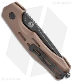 Boker Thunder Storm Automatic Knife Coyote Brown Aluminum (2.9" Blackwash AUS-8) -Blade HQ Shop Boker Thunder Storm Auto Coyote Blak SW BHQ 110586 jr bottlecap