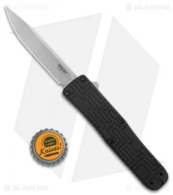 Boker USA OTF Automatic Knife Black Aluminum (3.5" Stonewash) -Blade HQ Shop Boker USA OTF Auto Black Aluminum SW 06EX260 BHQ 94101 jr bottlecap