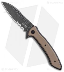 CRKT Apoc W/VEFF Serrations Liner Lock Knife Green G-10 (4" Black) 5381