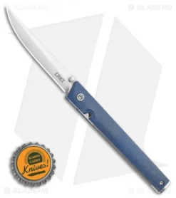 CRKT CEO Liner Lock Knife Blue Linen Micarta (3.1" Satin S35VN) BHQ Exclusive -Blade HQ Shop CRKT CEO Liner Lock Knife Blue Linen Micarta 3.1in Satin S35VN BHQ Exclusive 7096BLS35 BHQ 117054 LS Bottlecap
