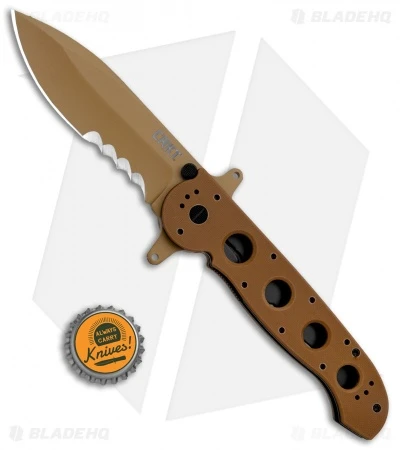 CRKT Carson M21-14DSFG Special Forces Flipper Knife Tan G-10 (3.875" Serr) 4 CRKT Carson M21-14DSFG Special Forces Flipper Knife Tan G-10 (3.875" Serr) - Image 4