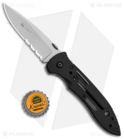 CRKT Crawford Point Guard Liner Lock Knife (3.5" Bead Blast Serr) 6763 -Blade HQ Shop CRKT Crawford Point Guard LL BB Serr 6763 BHQ 87015 jr bottlecap