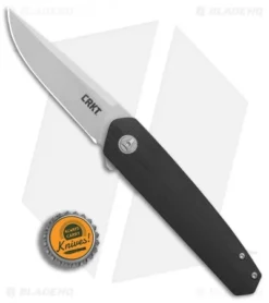CRKT Cuatro Liner Lock Flipper Knife Black G-10 (3.1" Bead Blast) 7090 -Blade HQ Shop CRKT Cuatro Black G10 bb BHQ 76684 jr bottlecap