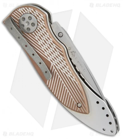 CRKT Elishewitz E-Lock Folding Knife Bronze (3.9" Satin Serr) 7333 3 CRKT Elishewitz E-Lock Folding Knife Bronze (3.9" Satin Serr) 7333 - Image 3