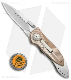 CRKT Elishewitz E-Lock Folding Knife Bronze (3.9" Satin Serr) 7333 7 CRKT Elishewitz E-Lock Folding Knife Bronze (3.9" Satin Serr) 7333 -Blade HQ Shop CRKT Elishewitz E Lock bronze satin serr 7333 BHQ 0477 er size