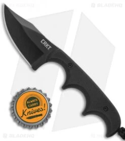 CRKT Folts Minimalist Bowie Neck Knife Black G-10 (2" Black) 2387K -Blade HQ Shop CRKT Folts Minimalist Bowie Neck Black G 10 Black CR2387K BHQ 43700 jr bottlecap