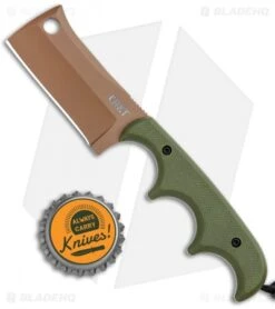 CRKT Folts Desert Warrior Minimalist Cleaver Neck Knife (2.1" Copper D2) -Blade HQ Shop CRKT Folts Minimalist Cleaver Neck Knife OD Green G 10 Copper BHQ 114000 jr bottlecap