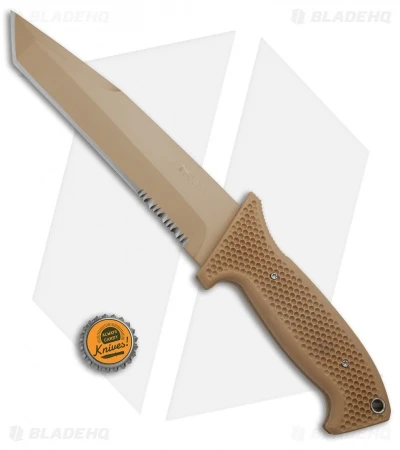 CRKT M60 16NKD Large Fixed Blade Tanto Knife Desert Tan (6.13" Tan Serr) 4 CRKT M60 16NKD Large Fixed Blade Tanto Knife Desert Tan (6.13" Tan Serr) - Image 4