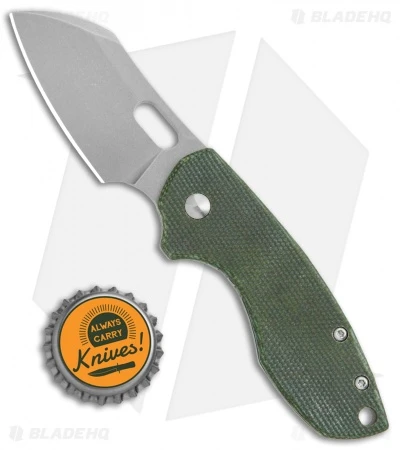 CRKT Pilar Exclusive Frame Lock Knife Green Micarta (2.4" Stonewash D2) 4 CRKT Pilar Exclusive Frame Lock Knife Green Micarta (2.4" Stonewash D2) - Image 4
