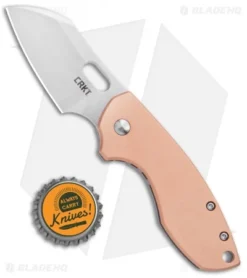 CRKT Pilar Frame Lock Knife Stainless Steel/Copper (2.4" Satin) 5311CU -Blade HQ Shop CRKT Pilar FL SS Copper Satin 5311CU BHQ 103633 jr bottlecap
