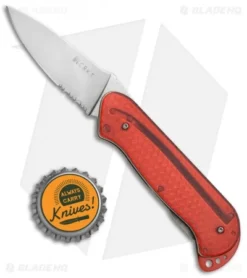 CRKT Rollock Pocket Knife Red Translucent (2.25" Polish Serr) 5212R -Blade HQ Shop CRKT Rollock Red Translucent Polish Serr 5212R BHQ 68539 jr bottlecap