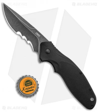 CRKT Shenanigan Spring Assist Knife Black/Veff Serration (3.4" Black SW) K800KKP 4 CRKT Shenanigan Spring Assist Knife Black/Veff Serration (3.4" Black SW) K800KKP - Image 4