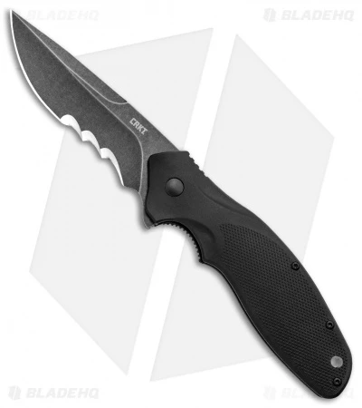 CRKT Shenanigan Spring Assist Knife Black/Veff Serration (3.4" Black SW) K800KKP 1 CRKT Shenanigan Spring Assist Knife Black/Veff Serration (3.4" Black SW) K800KKP