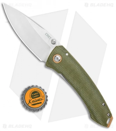 CRKT Exclusive Burnley Tuna Frame Lock Knife Green Micarta (3.3" Satin S35VN) 4 CRKT Exclusive Burnley Tuna Frame Lock Knife Green Micarta (3.3" Satin S35VN) - Image 4