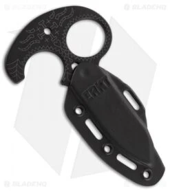 CRKT Tecpatl "Forged By War" Fixed Blade Push Dagger (3.3" Black) 2261 -Blade HQ Shop CRKT tecpatl 2261 BHQ 51820 er sheath