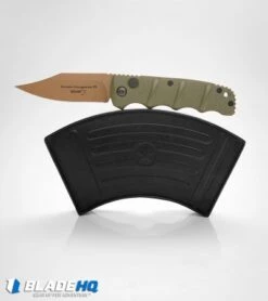 Boker Desert Warrior Kalashnikov Bowie Automatic Knife OD Green (D2 Copper) -Blade HQ Shop boker kalashnikov desert warrior bowie BHQ 17106 box dl 2
