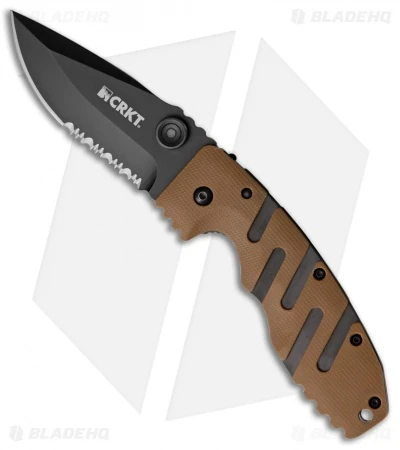 CRKT Ryan Seven Liner Lock Knife Tan (3.5" Black Serr) 6813DZ 1 CRKT Ryan Seven Liner Lock Knife Tan (3.5" Black Serr) 6813DZ